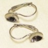 Boucles d'oreilles Dormeuses avec Plateau incurvé - 10mm - Argenté foncé - La Paire