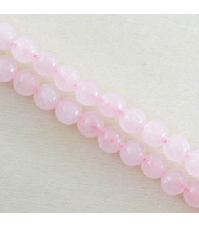 Fil de 38cm en Perles en pierre naturelle - Quartz Rose - 6mm