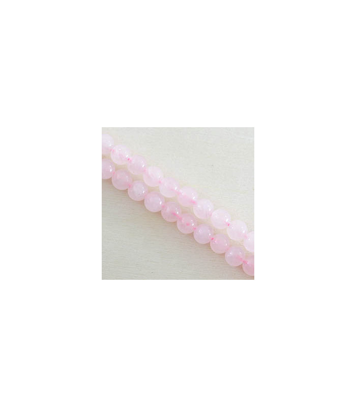 Fil de 38cm en Perles en pierre naturelle - Quartz Rose - 6mm