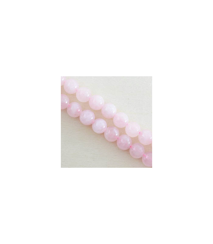 Fil de 38cm en Perles en pierre naturelle - Quartz Rose - 8mm