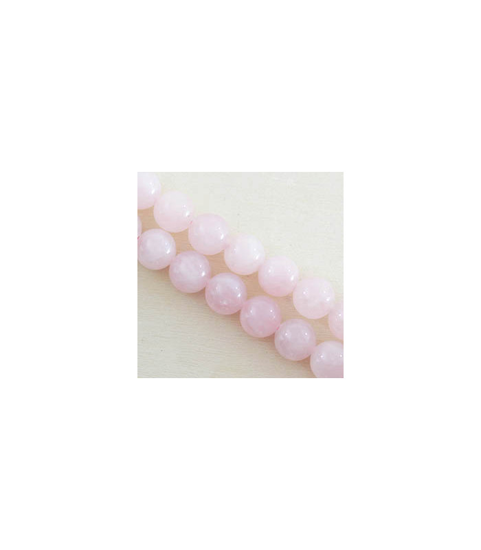Fil de 38cm en Perles en pierre naturelle - Quartz Rose - 10mm
