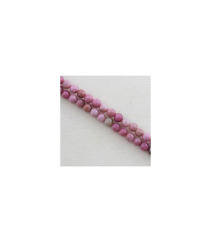 Perles rondes en Rhodonite - 4mm - Fil de 38cm - Pierre naturelle ou Gemme