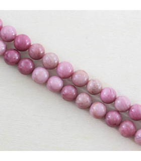 Fil de 38cm en Perles en pierre naturelle - Rhodonite - 6mm