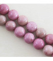 Perles rondes en Rhodonite - 10mm - Fil de 38cm - Pierre naturelle ou Gemme