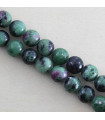 Fil de 38cm en Perles en pierre naturelle - Rubis Zoisite - 8mm