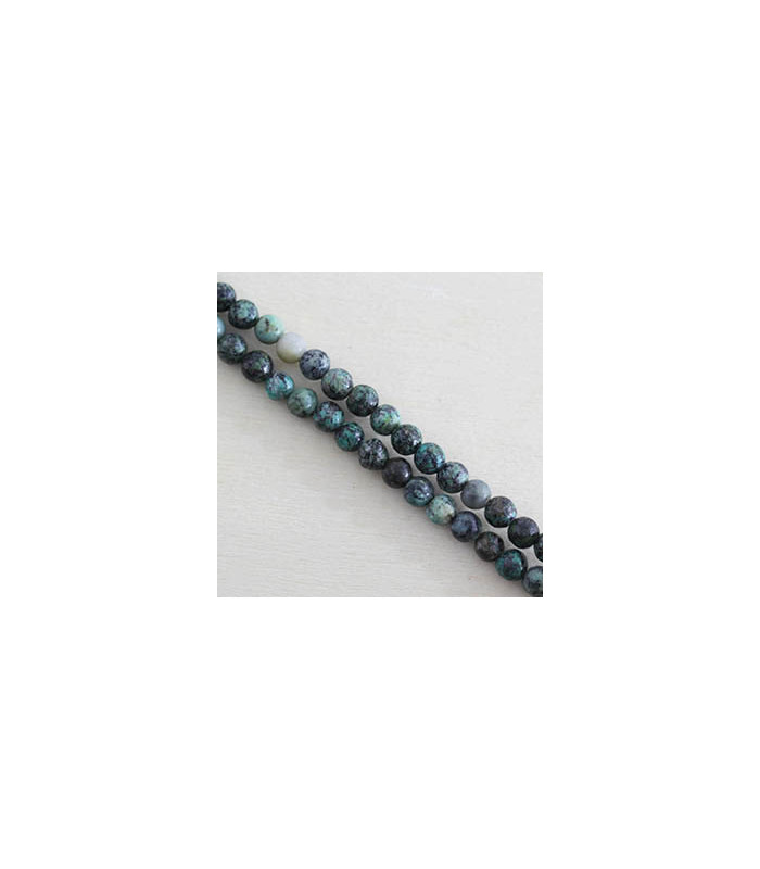 Fil de 38cm en Perles en pierre naturelle - Turquoise d'Afrique - 4mm
