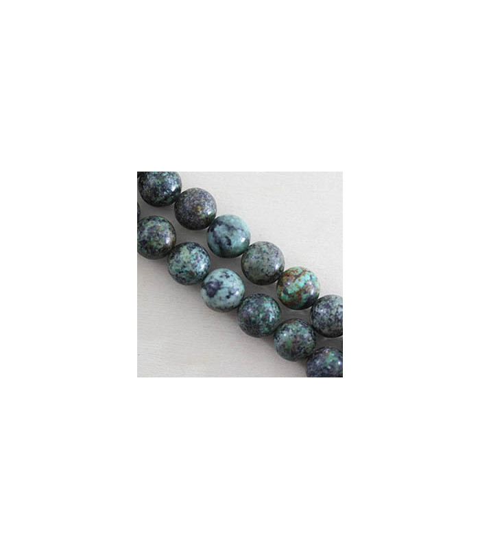 Fil de 38cm en Perles en pierre naturelle - Turquoise d'Afrique - 10mm