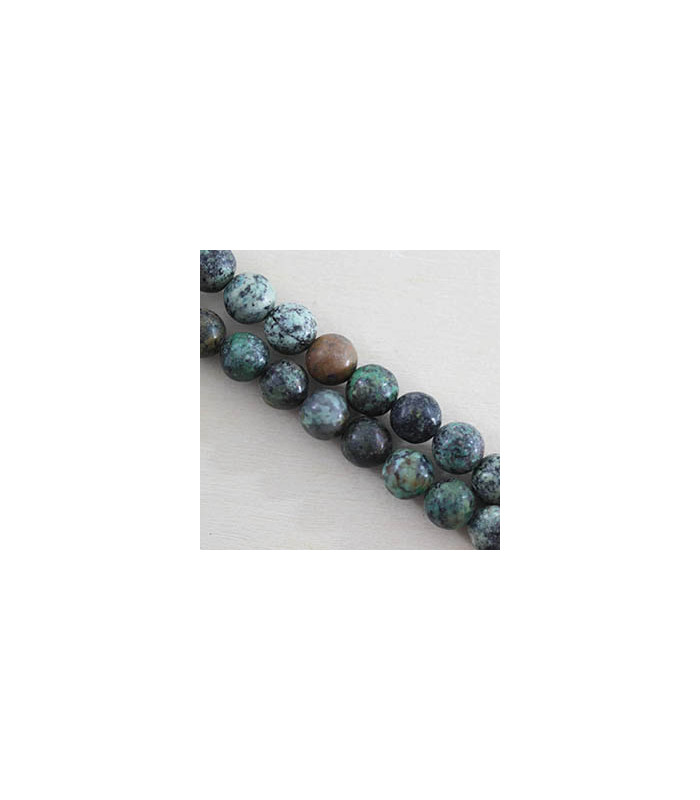 Fil de 38cm en Perles en pierre naturelle - Turquoise d'Afrique - 8mm