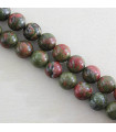 Fil de 38cm en Perles en pierre naturelle - Unakite - 8mm