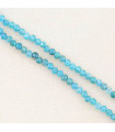 Perles Rondes à Facettes en Apatite - 2,5x2mm - Fil de 38cm - Pierre naturelle ou Gemme