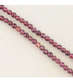 Perles Rondes à Facettes en Grenat - 3,5x3mm - Fil de 38cm - Pierre naturelle ou Gemme