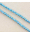 Fil de 38cm en Perles Rondes à Facettes en pierre naturelle - Howlite Teinté Bleu - 3,5x3mm