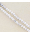 Perles Rondes à Facettes en Howlite - 3,5x3mm - Fil de 38cm - Pierre naturelle ou Gemme