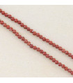 Fil de 38cm en Perles Rondes à Facettes en pierre naturelle - Jaspe Rouge - 2,5x2mm
