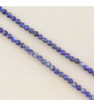 Perles Rondes à Facettes en Lapis Lazuli - 2,5x2mm - Fil de 38cm - Pierre naturelle ou Gemme