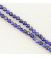 Perles Rondes à Facettes en Lapis Lazuli - 3,5x3mm - Fil de 38cm - Pierre naturelle ou Gemme