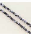 Fil de 38cm en Perles Rondes à Facettes en pierre naturelle - Obsidienne Flocon de Neige - 3,5x3mm