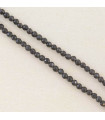 Fil de 38cm en Perles Rondes à Facettes en pierre naturelle - Obsidienne Noire - 2,5x2mm