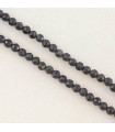 Fil de 38cm en Perles Rondes à Facettes en pierre naturelle - Obsidienne Noire - 3,5x3mm