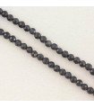 Fil de 38cm en Perles Rondes à Facettes en pierre naturelle - Obsidienne Noire - 3,5x3mm