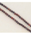 Fil de 38cm en Perles Rondes à Facettes en pierre naturelle - Oeil du Taureau - 2,5x2mm