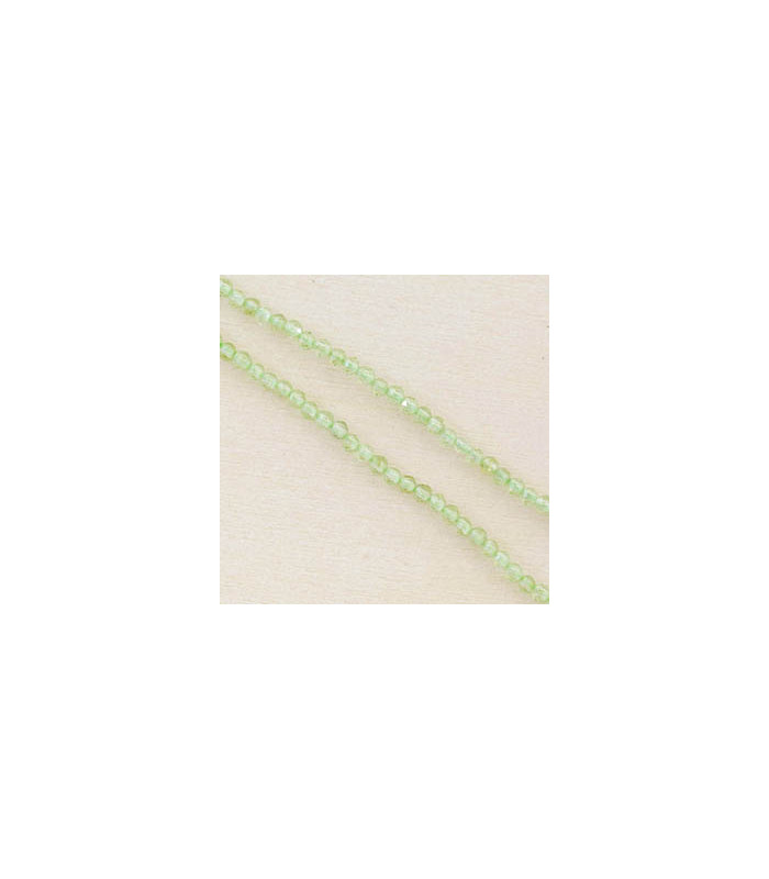 Fil de 38cm en Perles Rondes à Facettes en pierre naturelle - Péridot - 2,5x2mm