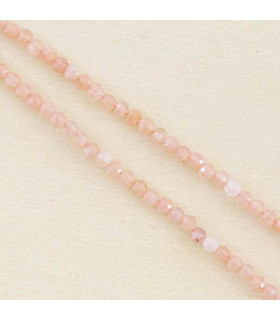 Fil de 38cm en Perles Rondes à Facettes en pierre naturelle - Pierre du Soleil - 2,5x2mm