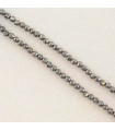 Fil de 38cm en Perles Rondes à Facettes en pierre naturelle - Pyrite - 2,5x2mm