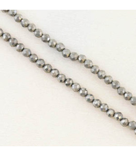 Fil de 38cm en Perles Rondes à Facettes en pierre naturelle - Pyrite - 3,5x3mm