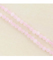 Fil de 38cm en Perles Rondes à Facettes en pierre naturelle - Quartz Rose - 3,5x3mm