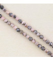 Perles Rondes à Facettes en Rhodonite - 3,5x3mm - Fil de 38cm - Pierre naturelle ou Gemme