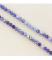 Perles Rondes à Facettes en Sodalite - 3,5x3mm - Fil de 38cm - Pierre naturelle ou Gemme