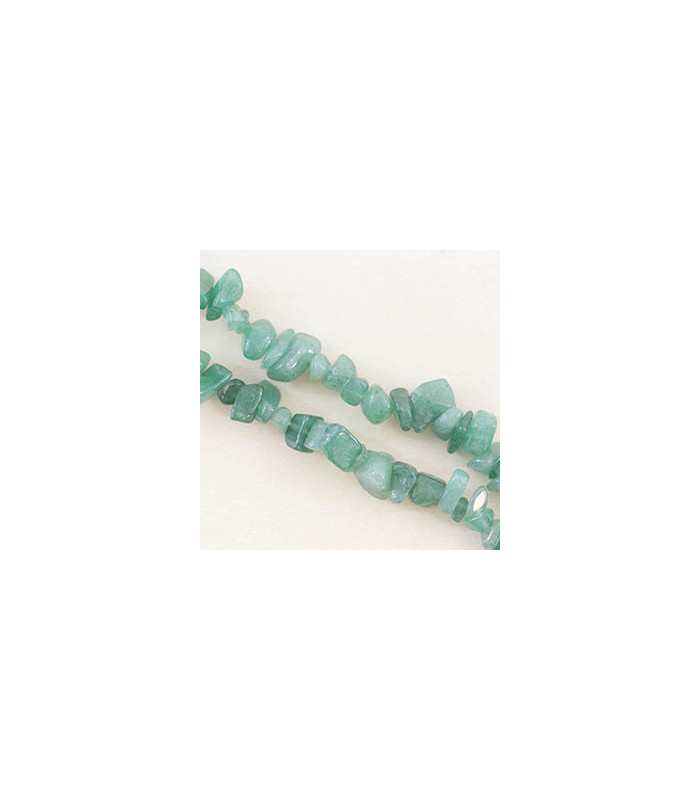 Perles Chips en Aventurine Verte - 5 à 8mm - Fil de 80cm - Pierre naturelle ou Gemme