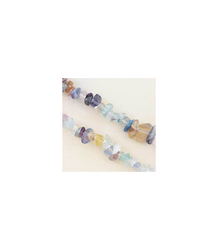 Perles Chips en Fluorite - 5 à 8mm - Fil de 80cm - Pierre naturelle ou Gemme