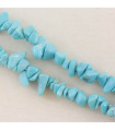 Fil de 80cm en Perles Chips en pierre naturelle - Howlite Bleue synthétique - 5 à 8mm environ