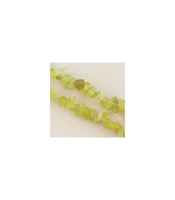 Perles Chips en Jade vert - 5 à 8mm - Fil de 80cm - Pierre naturelle ou Gemme