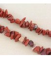 Fil de 80cm en Perles Chips en pierre naturelle - Jaspe Rouge - 5 à 8mm environ