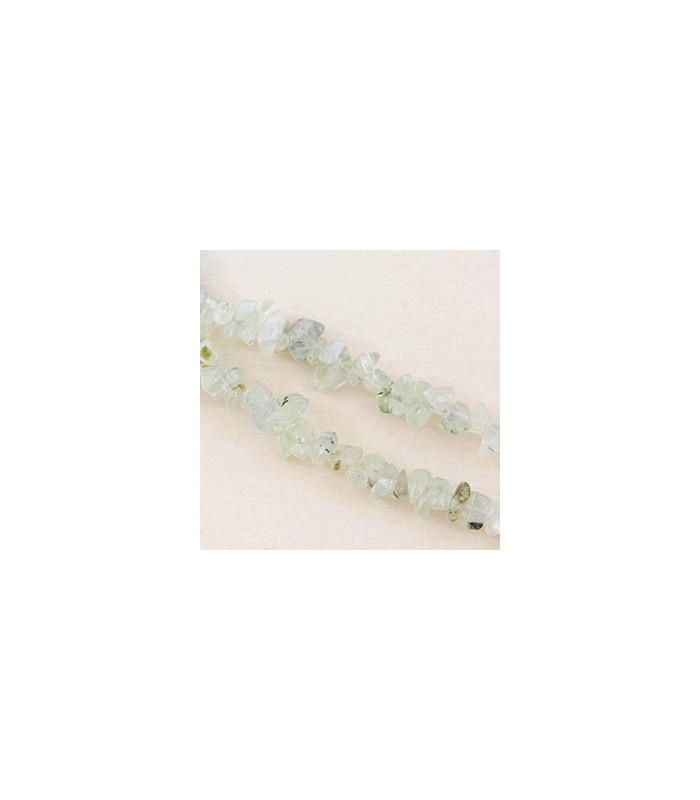 Fil de 80cm en Perles Chips en pierre naturelle - Prehnite - 5 à 8mm environ