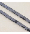 Fil de 38cm en Perles en Hématite Synthétique Galvanisée - Carré Plat 5x5x2mm - Hématite