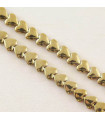 Fil de 38cm en Perles en Hématite Synthétique Galvanisée - Coeur Plat 6x6x3mm - Doré Foncé