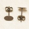 Boucles d'oreilles Puces avec Plateau 8mm - Bronze - La Paire