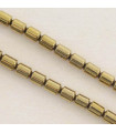 Fil de 38cm en Perles en Hématite Synthétique Galvanisée - Cylindres 5x4mm - Doré Foncé