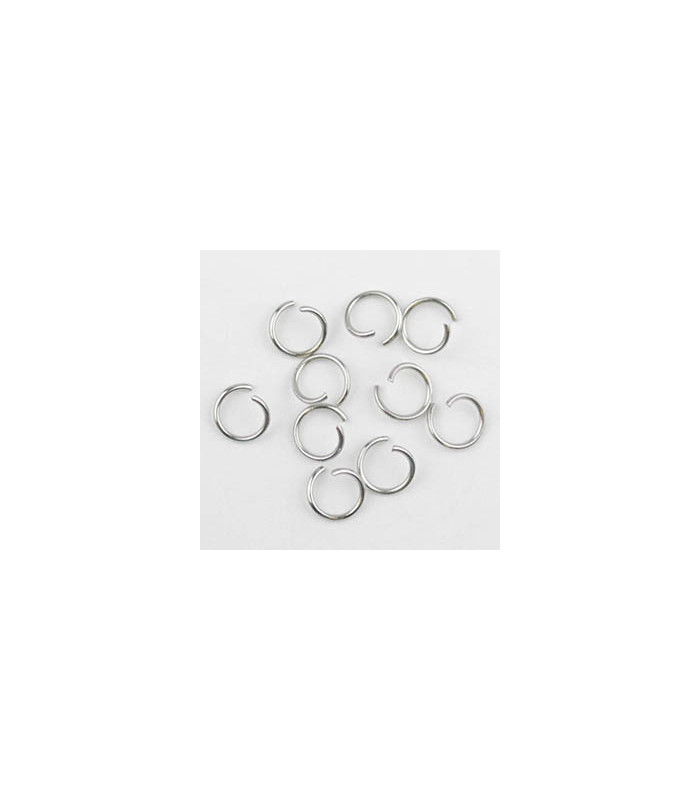 Anneaux de jonction 5x0,6mm - Acier inoxydable - Argenté foncé - Lot de 50