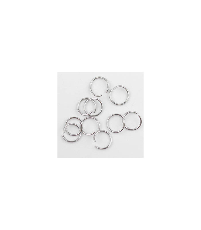 Anneaux de jonction 6x0,6mm - Acier inoxydable - Argenté foncé - Lot de 50