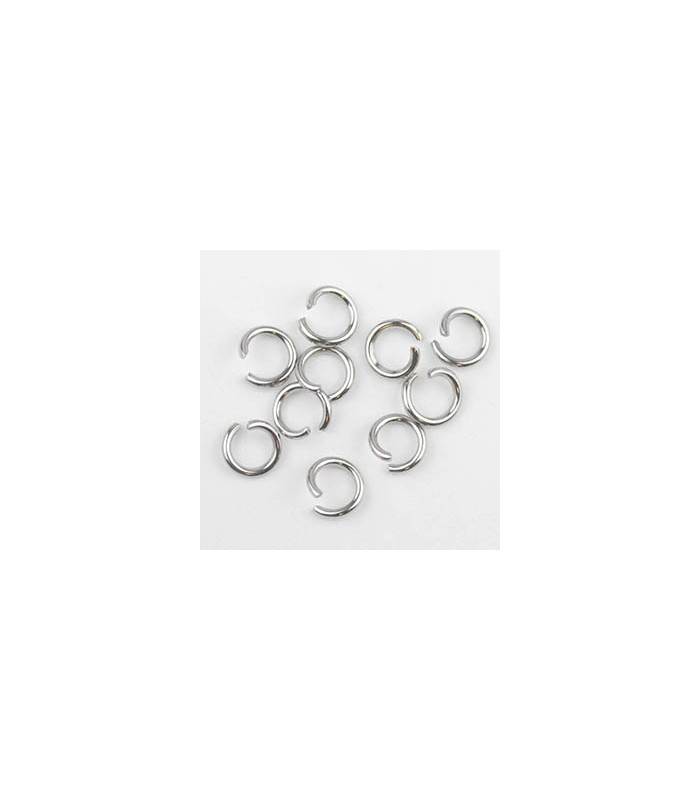 Anneaux de jonction 6x1mm - Acier inoxydable - Argenté foncé - Lot de 10