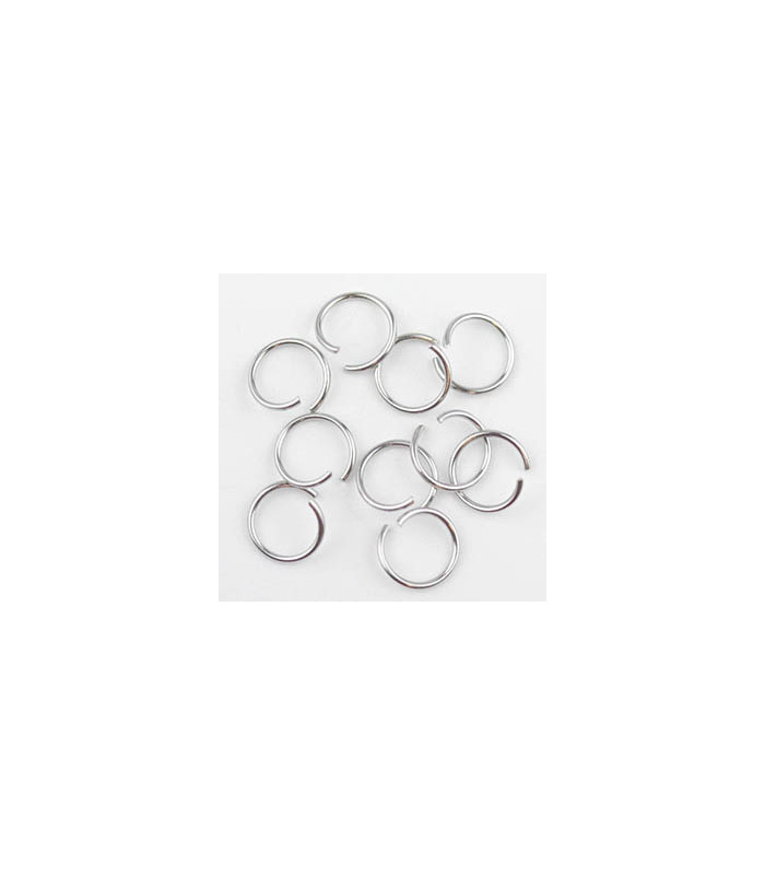 Anneaux de jonction 8x0,8mm - Acier inoxydable - Argenté foncé - Lot de 50