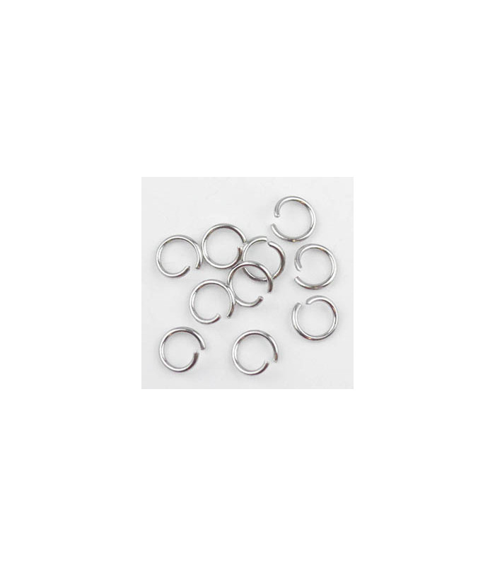 Anneaux de jonction 8x0,8mm - Acier inoxydable - Argenté foncé - Lot de 10