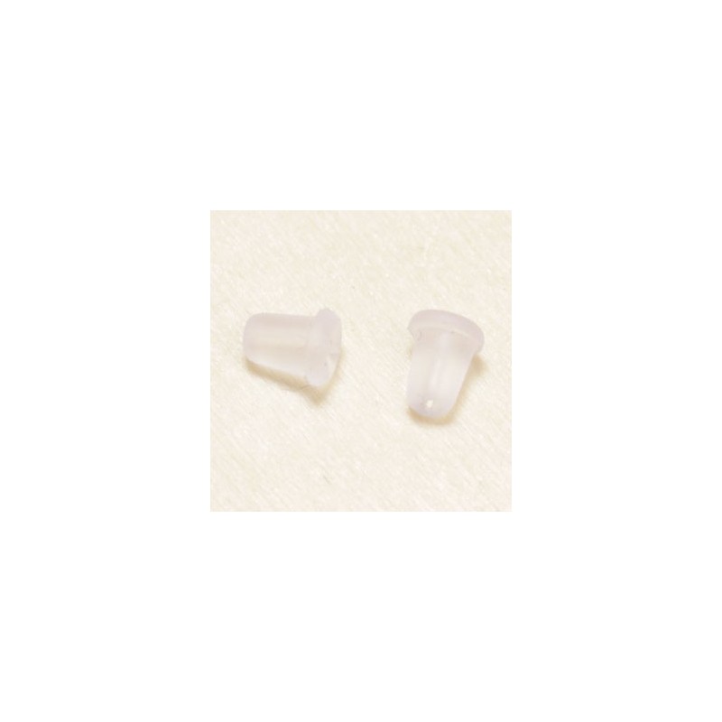 Poussettes en silicone pour Hameçons d'oreilles - 6mm - Transparent - La Paire