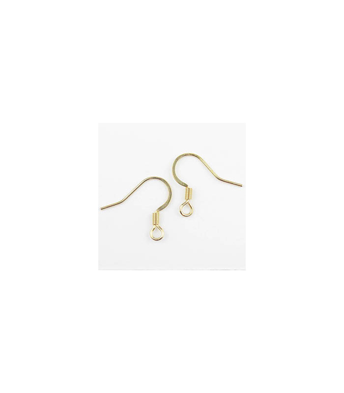 Boucles d'oreilles Hameçons Plats en Acier Inoxydable 15mm - Doré - La Paire