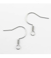 Boucles d'oreilles Hameçons en Acier Inoxydable 17mm - Argenté Foncé - La Paire